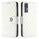 For TCL 30 4G / 30 5G / 30 Plus Rhombic Texture Flip Leather Phone Case with Lanyard(White) - 2