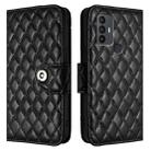 For TCL 30 SE Rhombic Texture Flip Leather Phone Case with Lanyard(Black) - 2