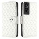 For TCL 50 SE Rhombic Texture Flip Leather Phone Case with Lanyard(White) - 2