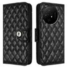 For TCL 50 XL 5G Rhombic Texture Flip Leather Phone Case with Lanyard(Black) - 2