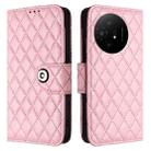 For TCL 50 XL 5G Rhombic Texture Flip Leather Phone Case with Lanyard(Pink) - 2