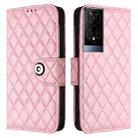 For TCL 50 XE 5G Rhombic Texture Flip Leather Phone Case with Lanyard(Pink) - 2