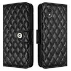 For TCL 201 Rhombic Texture Flip Leather Phone Case with Lanyard(Black) - 2