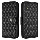 For TCL 403 Rhombic Texture Flip Leather Phone Case with Lanyard(Black) - 2