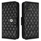 For TCL 405 / 406 / 408 Rhombic Texture Flip Leather Phone Case with Lanyard(Black) - 2