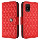 For TCL 502 Rhombic Texture Flip Leather Phone Case with Lanyard(Red) - 2