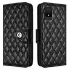 For TCL 502 Rhombic Texture Flip Leather Phone Case with Lanyard(Black) - 2