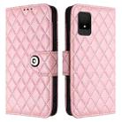 For TCL 502 Rhombic Texture Flip Leather Phone Case with Lanyard(Pink) - 2