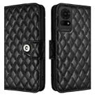 For TCL 50 LE 5G Rhombic Texture Flip Leather Phone Case with Lanyard(Black) - 2