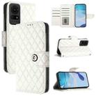 For TCL 50 LE 5G Rhombic Texture Flip Leather Phone Case with Lanyard(White) - 1