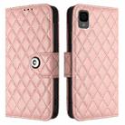 For TCL 30Z T602DL Rhombic Texture Flip Leather Phone Case with Lanyard(Coral Pink) - 2