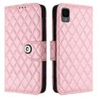 For TCL 30Z T602DL Rhombic Texture Flip Leather Phone Case with Lanyard(Pink) - 2