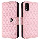 For TCL 30T T603DL Rhombic Texture Flip Leather Phone Case with Lanyard(Pink) - 2