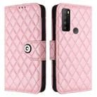 For TCL 30 XL T701DL Rhombic Texture Flip Leather Phone Case with Lanyard(Pink) - 2