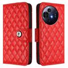 For TCL 50 Pro NxtPaper Rhombic Texture Flip Leather Phone Case with Lanyard(Red) - 2