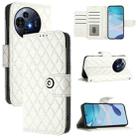 For TCL 50 Pro NxtPaper Rhombic Texture Flip Leather Phone Case with Lanyard(White) - 1