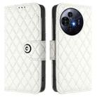 For TCL 50 Pro NxtPaper Rhombic Texture Flip Leather Phone Case with Lanyard(White) - 2