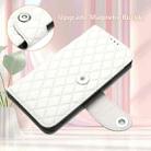 For TCL 50 Pro NxtPaper Rhombic Texture Flip Leather Phone Case with Lanyard(White) - 3