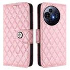 For TCL 50 Pro NxtPaper Rhombic Texture Flip Leather Phone Case with Lanyard(Pink) - 2