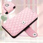 For TCL 50 Pro NxtPaper Rhombic Texture Flip Leather Phone Case with Lanyard(Pink) - 3