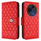 For TCL 60 NxtPaper Rhombic Texture Flip Leather Phone Case with Lanyard(Red) - 2