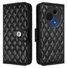 For TCL 60 NxtPaper Rhombic Texture Flip Leather Phone Case with Lanyard(Black) - 2