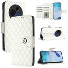 For TCL 60 NxtPaper Rhombic Texture Flip Leather Phone Case with Lanyard(White) - 1