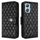 For Blackview A52 Rhombic Texture Flip Leather Phone Case with Lanyard(Black) - 2