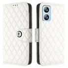 For Blackview A52 Rhombic Texture Flip Leather Phone Case with Lanyard(White) - 2