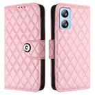 For Blackview A52 Rhombic Texture Flip Leather Phone Case with Lanyard(Pink) - 2