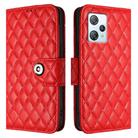 For Blackview A53 Rhombic Texture Flip Leather Phone Case with Lanyard(Red) - 2