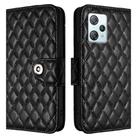 For Blackview A53 Rhombic Texture Flip Leather Phone Case with Lanyard(Black) - 2