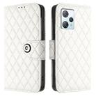 For Blackview A53 Rhombic Texture Flip Leather Phone Case with Lanyard(White) - 2