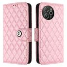 For Blackview Shark 8 Rhombic Texture Flip Leather Phone Case with Lanyard(Pink) - 2
