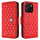 For Blackview Wave 6C Rhombic Texture Flip Leather Phone Case with Lanyard(Red) - 2