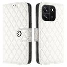 For Blackview Wave 6C Rhombic Texture Flip Leather Phone Case with Lanyard(White) - 2