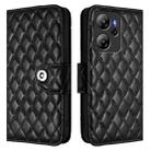 For Blackview Oscal Tiger 13 Rhombic Texture Flip Leather Phone Case with Lanyard(Black) - 2