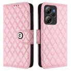 For Blackview Oscal Tiger 13 Rhombic Texture Flip Leather Phone Case with Lanyard(Pink) - 2