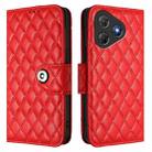 For Blackview Oscal Flat 2 / 2C Rhombic Texture Flip Leather Phone Case with Lanyard(Red) - 2
