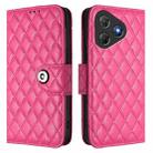For Blackview Oscal Flat 2 / 2C Rhombic Texture Flip Leather Phone Case with Lanyard(Rose Red) - 2