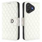 For Blackview Oscal Flat 2 / 2C Rhombic Texture Flip Leather Phone Case with Lanyard(White) - 2