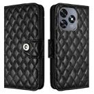 For Oukitel C51 Rhombic Texture Flip Leather Phone Case with Lanyard(Black) - 2