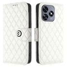 For Oukitel C51 Rhombic Texture Flip Leather Phone Case with Lanyard(White) - 2