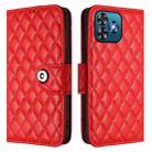 For Oukitel C53 Rhombic Texture Flip Leather Phone Case with Lanyard(Red) - 2