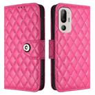 For HTC U24 Pro Rhombic Texture Flip Leather Phone Case with Lanyard(Rose Red) - 2