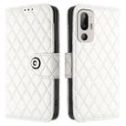 For HTC U24 Pro Rhombic Texture Flip Leather Phone Case with Lanyard(White) - 2