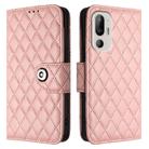 For HTC U24 Pro Rhombic Texture Flip Leather Phone Case with Lanyard(Coral Pink) - 2