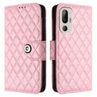 For HTC U24 Pro Rhombic Texture Flip Leather Phone Case with Lanyard(Pink) - 2