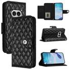 For Nothing Phone 2a Rhombic Texture Flip Leather Phone Case with Lanyard(Black) - 1