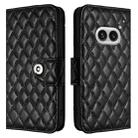 For Nothing Phone 2a Rhombic Texture Flip Leather Phone Case with Lanyard(Black) - 2